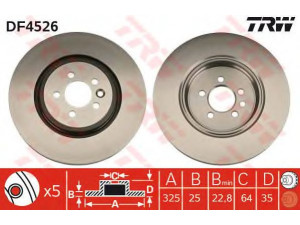 TRW DF4526 stabdžių diskas 
 Stabdžių sistema -> Diskinis stabdys -> Stabdžių diskas
SDB000420, GBD90854, SDB000420