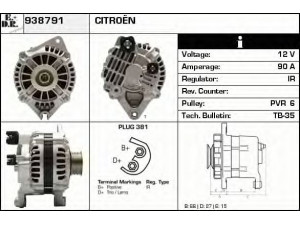 EDR 938791 kintamosios srovės generatorius 
 Elektros įranga -> Kint. sr. generatorius/dalys -> Kintamosios srovės generatorius
96103822, A3T70591, A3TA0291, A3TA0591