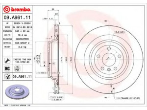 BREMBO 09.A961.11 stabdžių diskas 
 Dviratė transporto priemonės -> Stabdžių sistema -> Stabdžių diskai / priedai
1664230212