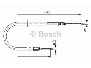 BOSCH 1 987 477 653 trosas, stovėjimo stabdys 
 Stabdžių sistema -> Valdymo svirtys/trosai
82 00 029 461