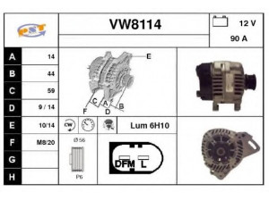 SNRA VW8114 kintamosios srovės generatorius
