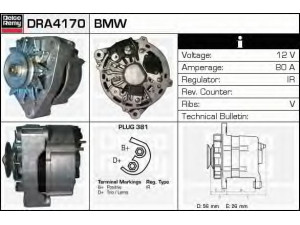 DELCO REMY DRA4170 kintamosios srovės generatorius 
 Elektros įranga -> Kint. sr. generatorius/dalys -> Kintamosios srovės generatorius
12 31 1 706 056, 12 31 1 711 203