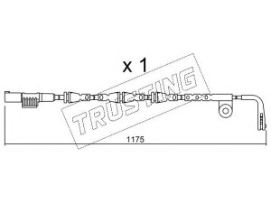 TRUSTING SU.253 įspėjimo kontaktas, stabdžių trinkelių susidėvėjimas 
 Stabdžių sistema -> Susidėvėjimo indikatorius, stabdžių trinkelės
SEM500070