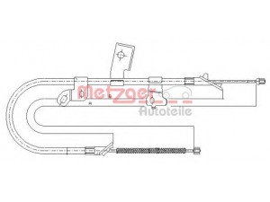 METZGER 17.1071 trosas, stovėjimo stabdys 
 Stabdžių sistema -> Valdymo svirtys/trosai
4642052010