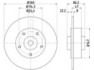 HELLA 8DD 355 120-101 stabdžių diskas 
 Dviratė transporto priemonės -> Stabdžių sistema -> Stabdžių diskai / priedai
432001539R, 432007595R