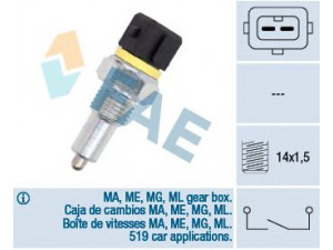 FAE 40570 jungiklis, atbulinės eigos žibintas 
 Elektros įranga -> Šviesų jungikliai/relės/valdymas -> Šviesų jungiklis/svirtis
96.018.110, 9601811080, 9609352480