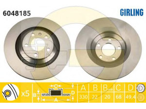 GIRLING 6048185 stabdžių diskas 
 Dviratė transporto priemonės -> Stabdžių sistema -> Stabdžių diskai / priedai
4F0615601D, 4F0615601F, 4F0615601D