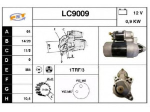 SNRA LC9009 starteris 
 Elektros įranga -> Starterio sistema -> Starteris
46401068