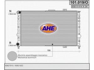 AHE 101.019/O radiatorius, variklio aušinimas 
 Aušinimo sistema -> Radiatorius/alyvos aušintuvas -> Radiatorius/dalys
60651922