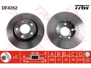 TRW DF4352 stabdžių diskas 
 Dviratė transporto priemonės -> Stabdžių sistema -> Stabdžių diskai / priedai
4B3615601, 4B3615601