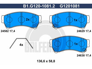 GALFER B1.G120-1081.2 stabdžių trinkelių rinkinys, diskinis stabdys 
 Techninės priežiūros dalys -> Papildomas remontas
GSYD-33-23Z, GSYD-33-23ZA, GSYD-33-28ZA