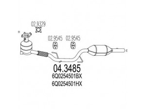 MTS 04.3485 katalizatoriaus keitiklis 
 Išmetimo sistema -> Katalizatoriaus keitiklis
6Q0254501BX, 6Q0254501HX, 6Q0254501HX