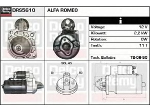 DELCO REMY DRS5610 starteris 
 Elektros įranga -> Starterio sistema -> Starteris
195270503000, 605129690, 60412969