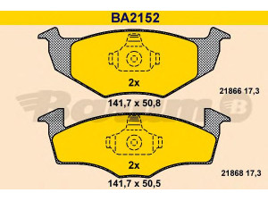BARUM BA2152 stabdžių trinkelių rinkinys, diskinis stabdys 
 Techninės priežiūros dalys -> Papildomas remontas
6N0 698 151, 6N0 698 151 C, 6N0 698 151 C