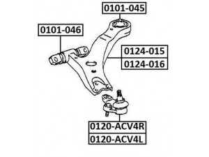 ASVA 0101-045 valdymo svirties/išilginių svirčių įvorė 
 Ašies montavimas/vairavimo mechanizmas/ratai -> Valdymo svirtis/pasukamosios svirties sujungimas -> Montavimas/sutvirtinimas
48068-06070, 48068-06080, 48068-28120