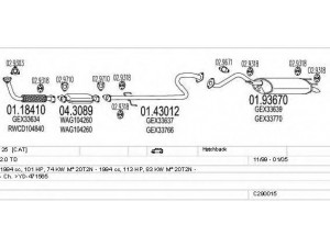 MTS C290015003457 išmetimo sistema 
 Išmetimo sistema -> Išmetimo sistema, visa