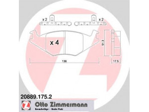 ZIMMERMANN 20889.175.2 stabdžių trinkelių rinkinys, diskinis stabdys 
 Techninės priežiūros dalys -> Papildomas remontas
191 698 151, 191 698 151 A, 191 698 151 E