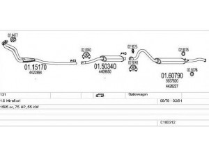 MTS C100312013033 išmetimo sistema 
 Išmetimo sistema -> Išmetimo sistema, visa