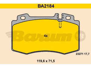BARUM BA2184 stabdžių trinkelių rinkinys, diskinis stabdys 
 Techninės priežiūros dalys -> Papildomas remontas
003 420 05 20, 003 420 08 20, 003 420 18 20