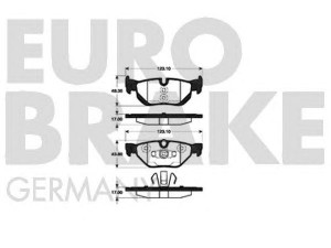 EUROBRAKE 5502221532 stabdžių trinkelių rinkinys, diskinis stabdys 
 Techninės priežiūros dalys -> Papildomas remontas
34216767150, 34216773161