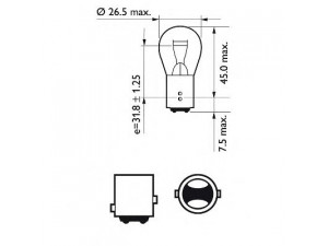 PHILIPS 12499B2 lemputė, indikatorius; lemputė, galinis žibintas; lemputė, stabdžių žibintas; lemputė, galinis rūko žibintas; lemputė, atbulinės eigos žibintas; lemputė, galinis žibintas; lemputė, stovėjimo žibintas; lemputė; lemputė, indikatorius; lemputė, galinis žibin 
 Kėbulas -> Transporto priemonės galas -> Galinis žibintas/dalys -> Lemputė, galinis žibintas