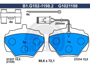 GALFER B1.G102-1198.2 stabdžių trinkelių rinkinys, diskinis stabdys 
 Techninės priežiūros dalys -> Papildomas remontas
STC8570, STC9189