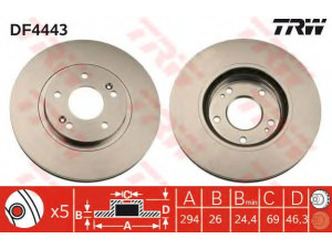 TRW DF4443 stabdžių diskas 
 Dviratė transporto priemonės -> Stabdžių sistema -> Stabdžių diskai / priedai
5171226100