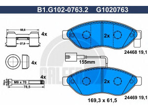 GALFER B1.G102-0763.2 stabdžių trinkelių rinkinys, diskinis stabdys 
 Techninės priežiūros dalys -> Papildomas remontas
4253 56, 4254 61, 77364014, 77366017