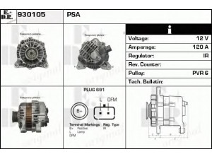 EDR 930105 kintamosios srovės generatorius 
 Elektros įranga -> Kint. sr. generatorius/dalys -> Kintamosios srovės generatorius
A3TB2691, A3TB2691C, A3TB2691D