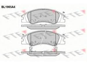 FTE BL1965A4 stabdžių trinkelių rinkinys, diskinis stabdys 
 Techninės priežiūros dalys -> Papildomas remontas
581011MA00, 581012FA10, 581012FA20