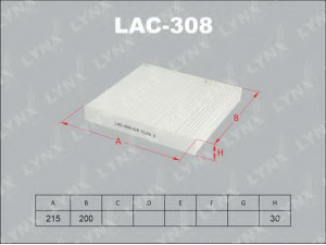 LYNXauto LAC-308 filtras, salono oras 
 Techninės priežiūros dalys -> Techninės priežiūros intervalai
7803A004, 7803A043, MZ600170, 6447.ZX