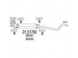 MTS 01.51760 vidurinis duslintuvas 
 Išmetimo sistema -> Duslintuvas
5852261, 5852300, 5852302