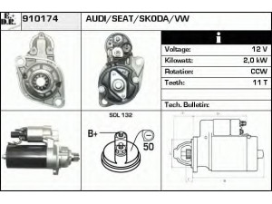 EDR 910174 starteris 
 Elektros įranga -> Starterio sistema -> Starteris
02M911024, 02M911024A, 02M911024P