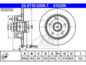 ATE 24.0110-0256.1 stabdžių diskas 
 Dviratė transporto priemonės -> Stabdžių sistema -> Stabdžių diskai / priedai
G311-26-251A, GM09-26-251B