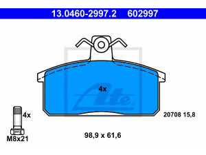ATE 13.0460-2997.2 stabdžių trinkelių rinkinys, diskinis stabdys 
 Techninės priežiūros dalys -> Papildomas remontas