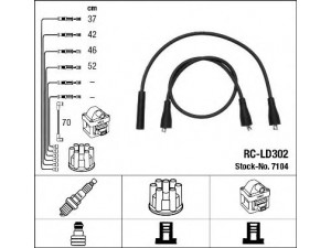 NGK 7104 uždegimo laido komplektas 
 Kibirkšties / kaitinamasis uždegimas -> Uždegimo laidai/jungtys