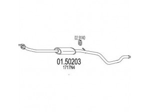 MTS 01.50203 vidurinis duslintuvas 
 Išmetimo sistema -> Duslintuvas
1717N4