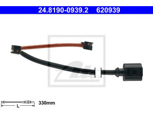 ATE 24.8190-0939.2 įspėjimo kontaktas, stabdžių trinkelių susidėvėjimas 
 Stabdžių sistema -> Susidėvėjimo indikatorius, stabdžių trinkelės
970 609 143 00