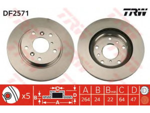 TRW DF2571 stabdžių diskas 
 Dviratė transporto priemonės -> Stabdžių sistema -> Stabdžių diskai / priedai
E92Z1125A, GJ253525XD, GJ253325XB