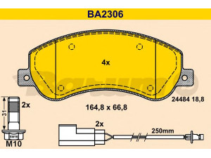 BARUM BA2306 stabdžių trinkelių rinkinys, diskinis stabdys 
 Techninės priežiūros dalys -> Papildomas remontas
1371402, 1433952, 1553797, 1560014
