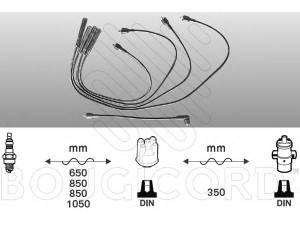 BOUGICORD 7115 uždegimo laido komplektas 
 Kibirkšties / kaitinamasis uždegimas -> Uždegimo laidai/jungtys
321998031