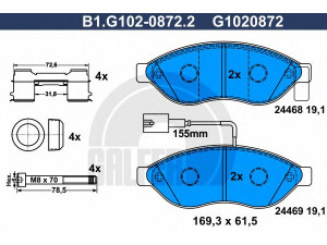 GALFER B1.G102-0872.2 stabdžių trinkelių rinkinys, diskinis stabdys 
 Techninės priežiūros dalys -> Papildomas remontas
16 124 339 80, 4253 58, 4254 62