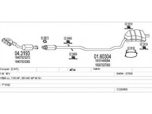 MTS C220008011425 išmetimo sistema 
 Išmetimo sistema -> Išmetimo sistema, visa