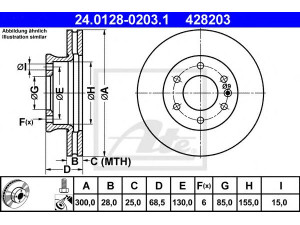 ATE 24.0128-0203.1 stabdžių diskas 
 Stabdžių sistema -> Diskinis stabdys -> Stabdžių diskas
906 421 00 12, 2E0 615 301