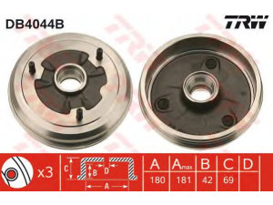 TRW DB4044B stabdžių būgnas 
 Stabdžių sistema -> Būgninis stabdys -> Stabdžių būgnas
7701460326