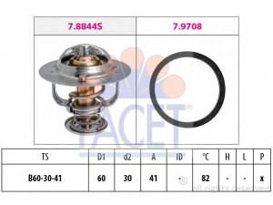 FACET 7.8844 termostatas, aušinimo skystis 
 Aušinimo sistema -> Termostatas/tarpiklis -> Thermostat