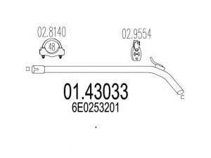 MTS 01.43033 išleidimo kolektorius 
 Išmetimo sistema -> Išmetimo vamzdžiai
6E0253201
