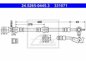 ATE 24.5265-0445.3 stabdžių žarnelė 
 Stabdžių sistema -> Stabdžių žarnelės
D061-43-980, D061-43-980A