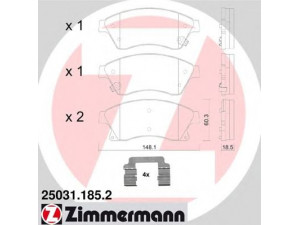 ZIMMERMANN 25031.185.2 stabdžių trinkelių rinkinys, diskinis stabdys 
 Techninės priežiūros dalys -> Papildomas remontas
16 05 169, 16 05 261, 5 42 120