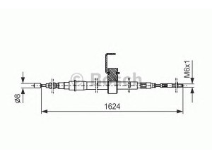 BOSCH 1 987 477 480 trosas, stovėjimo stabdys 
 Stabdžių sistema -> Valdymo svirtys/trosai
91 01 445